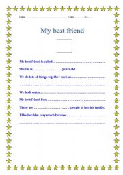 English worksheet: My best friend