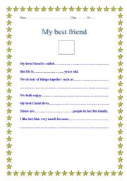 English Worksheet: My best friend