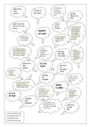 English Worksheet: idiomatic expressions