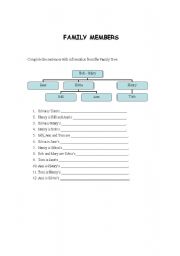 English worksheet: Family Members