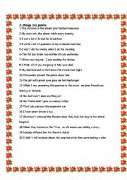 English Worksheet: PASSIVE VOICE - MIXED - 3 PAGES 