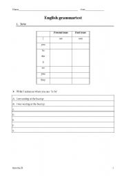 English worksheet: Grammar test