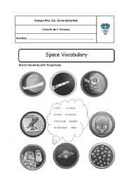 English worksheet: Space vocabulary