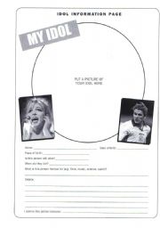 English worksheet: Idol template