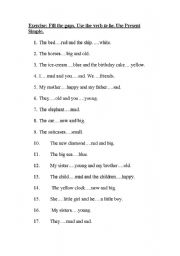 English Worksheet: The verb to be. Present Simple.