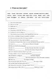 English Worksheet: JOBS