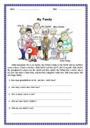 English Worksheet: My Family