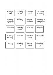 English worksheet: Present continuous charades