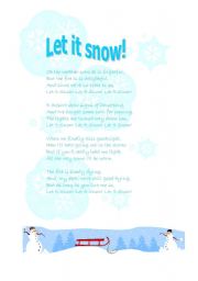 English worksheet: Let it snow!