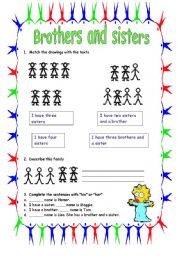 English worksheet: brothers and sisters