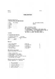 English Worksheet: Test for 8th year EGB 3