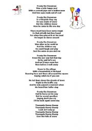 English worksheet: Frosty theSnowman