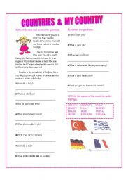 English Worksheet: COUNTRIES & NATIONALITIES