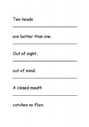 English worksheet: proverbs