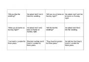 English Worksheet: Reported Speech Memory Game