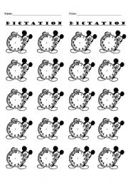 English Worksheet: TIME DICTATION WITH MICKEY CLOCKS