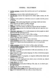 English Worksheet: Cinema television