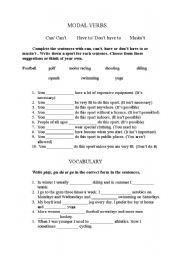 English worksheet: Modal Verb
