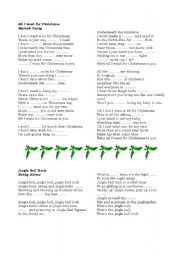 English Worksheet: Christmas Songs -Fill in the gaps