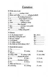 English Worksheet: present continuous