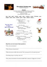 English Worksheet: rudolf the red nosed reindeer