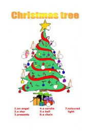 English Worksheet: Christmas tree