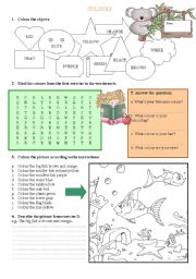 English Worksheet: COLOURS