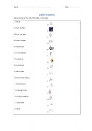 English worksheet: Daily Routine