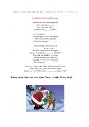 English Worksheet: RUDOLPH THE RED-NOSED REINDEER