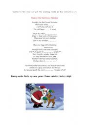 English worksheet: RUDOLPH THE RED-NOSED REINDEER