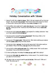 Holiday Conversation with Idioms