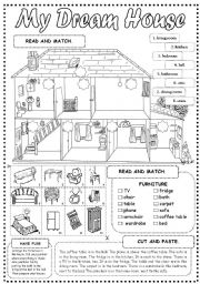 English Worksheet: My Dream House