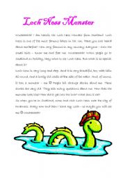 English Worksheet: Nessie - The Loch Ness Monster