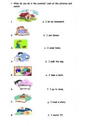 English Worksheet: Daily routines