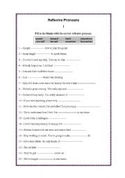 English Worksheet: Reflexive Pronouns