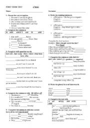 English Worksheet: ELEMENTARY TEST