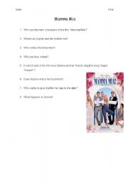 English Worksheet: Mamma Mia