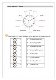 Clock - telling time  part 1 (of 4) -  different level in 1 worksheet