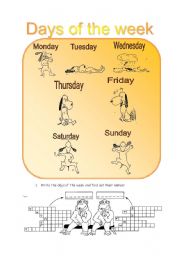 English Worksheet: Days of the week