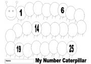 English Worksheet: My Number Caterpillar