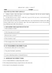 English worksheet: test