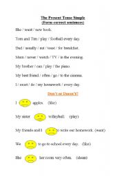 English Worksheet: Present tense simple 