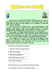 English Worksheet: Reading &Writing