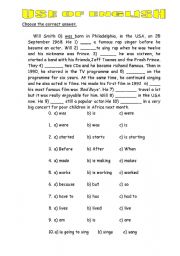 English worksheet: Use of English