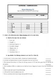 English Worksheet: global warming