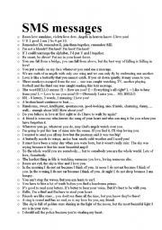 English Worksheet: SMS messages