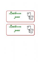 English worksheet: Bathroom pass