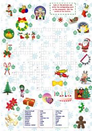 English Worksheet: Christmas crossword