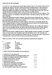 English worksheet: Reading about the Present Tenses
