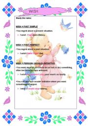 English Worksheet: WISH SENTENCES